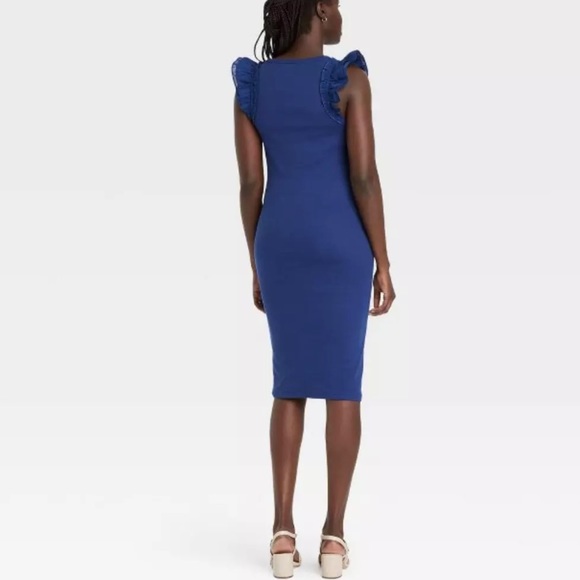 The Nines by Hatch Ruffle Rib knit maternity Dress size S M L XXL - Picture 4 of 7